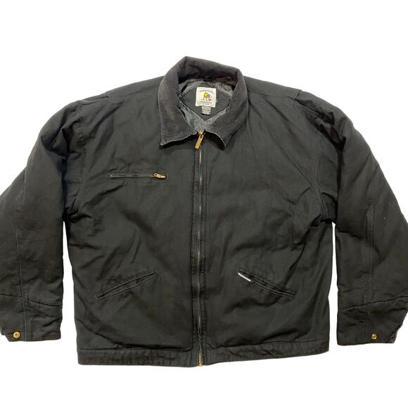 Renegade Other - Renegade Workwear Jacket 2XL Black Canvas Cotton Nylon Full Zip Vintage Heavy